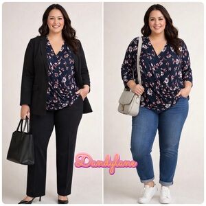 Charter Club Floral Navy  Women's Top size 1X